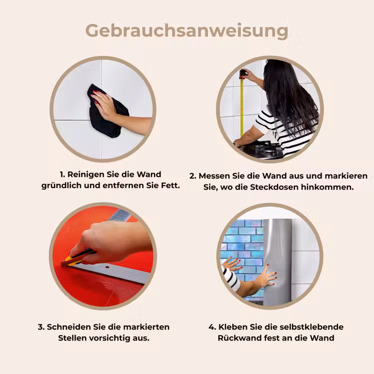 Küchen rückwand - Blau - Glanz - Wand — 8