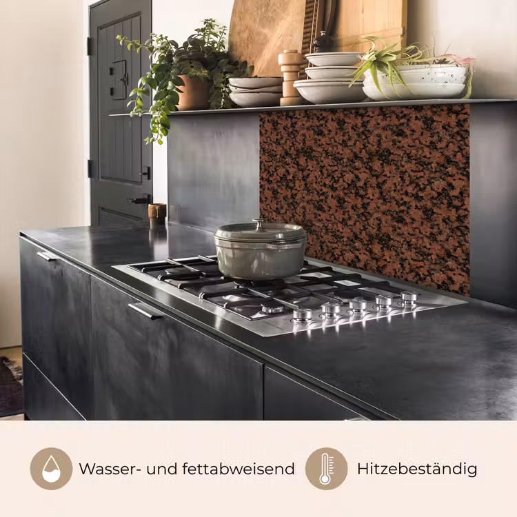 Küchen rückwand - Granit - Rot - Schwarz — 4