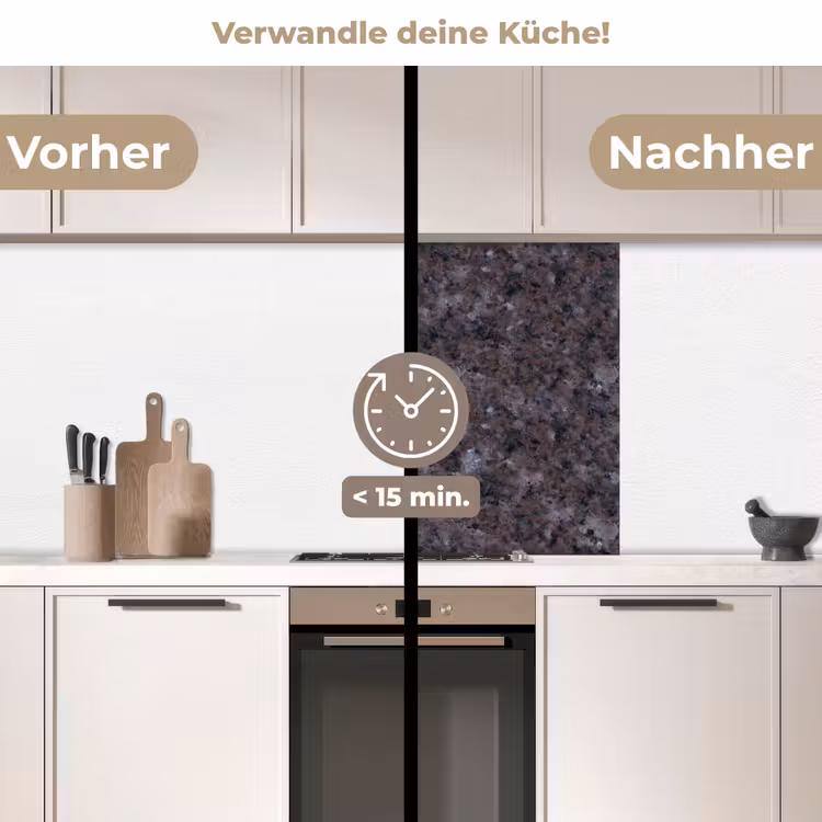 Küchen rückwand - Granit - Schwarz - Grau - Beizen — 2