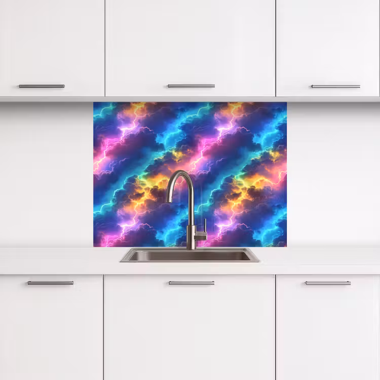 Küchen rückwand - Sturm - Blitz - Regenbogen — 3