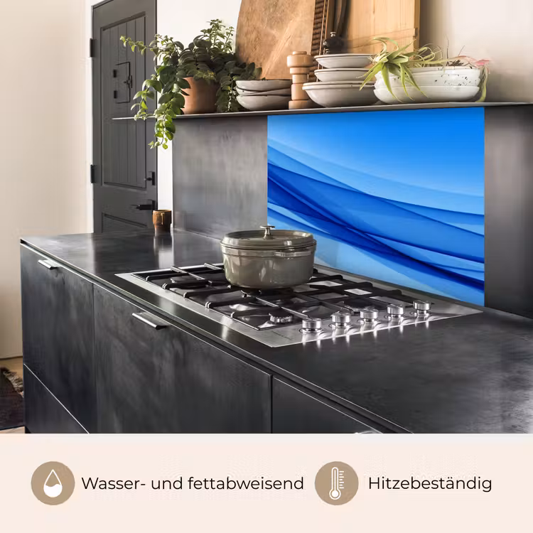 Küchen rückwand - Wellen - Hell - Blau — 4