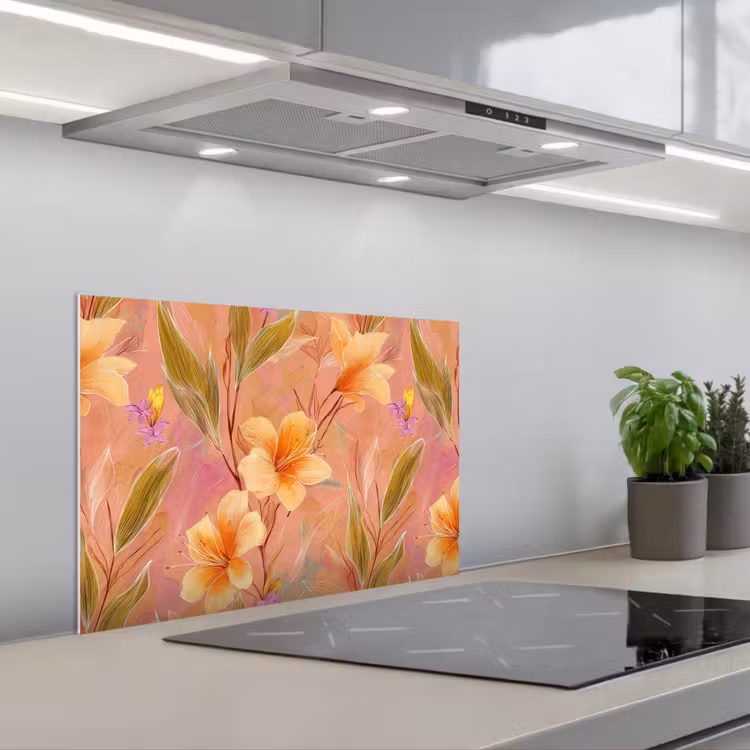 Spritzschutz Küche - Botanisch - Blumig - Farbenfroh — 1