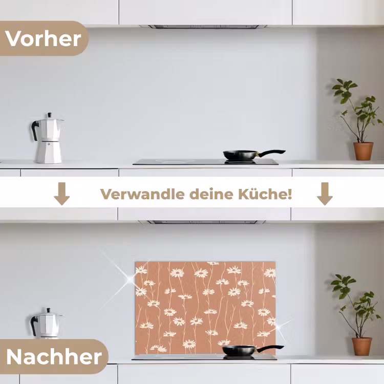 Spritzschutz Küche - Gänseblümchen - Dezent - Terrakotta — 7
