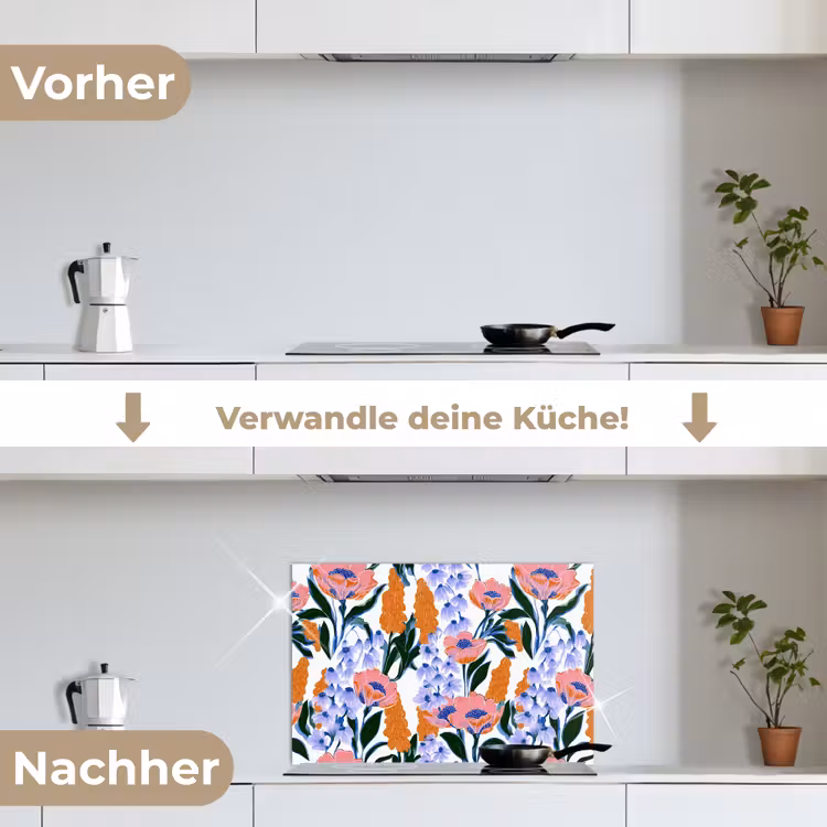 Spritzschutz Küche - Muster - Aquarell - Farbenfroh — 7