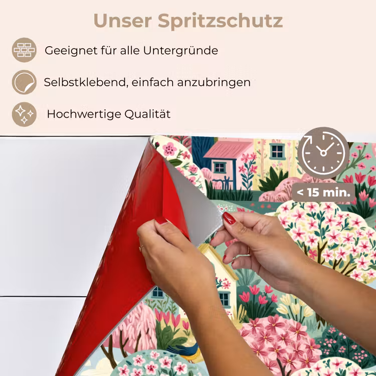Spritzschutz Küche - Nostalgisch - Idyllisch - Farbenfroh — 4
