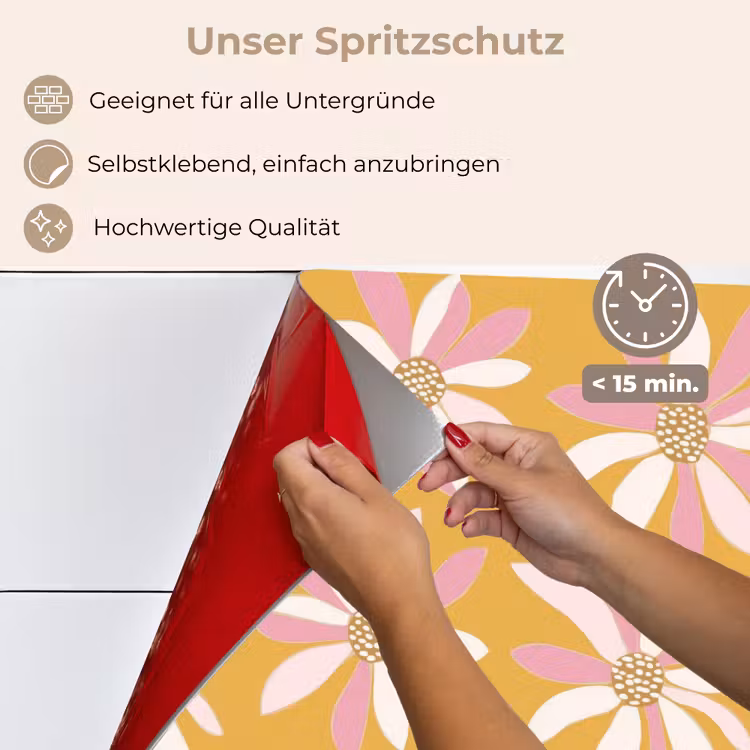 Spritzschutz Küche - Blumen - Modern - Gelb — 4