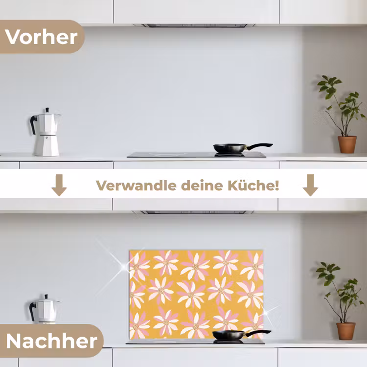 Spritzschutz Küche - Blumen - Modern - Gelb — 7
