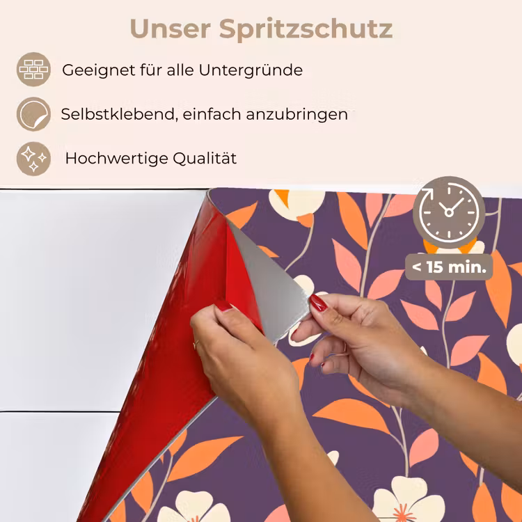 Spritzschutz Küche - Boho - Vintage - Lila — 4