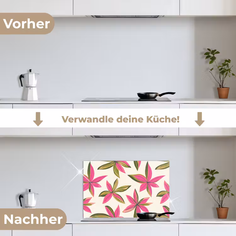 Spritzschutz Küche - Tropisch - Blume - Rosa — 7