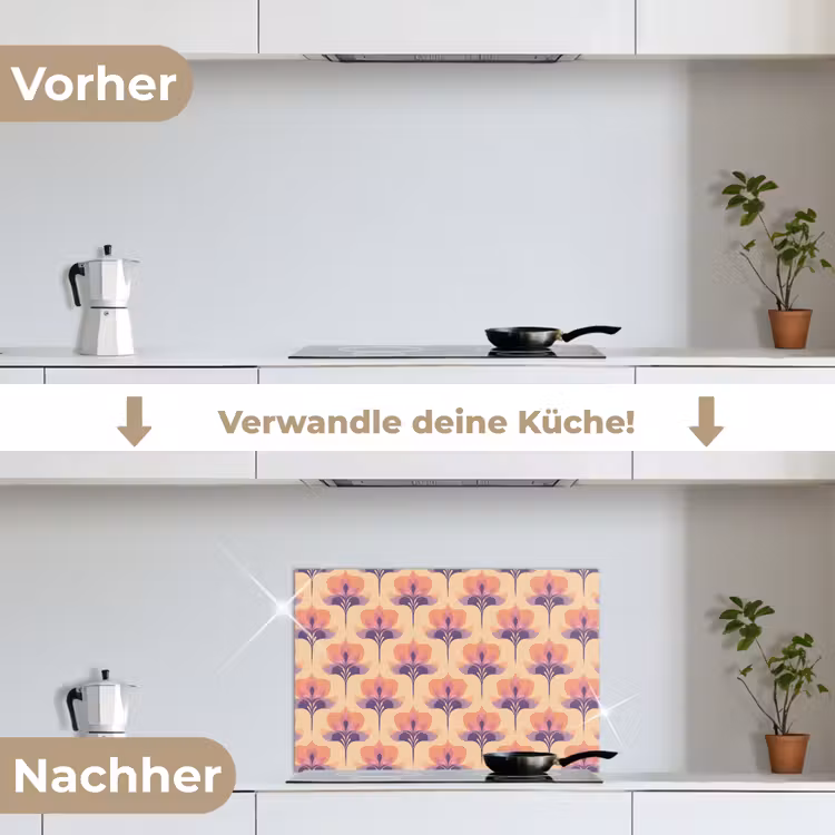 Spritzschutz Küche - Botanisch - Muster - Pastell — 7