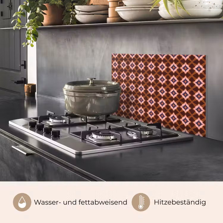 Spritzschutz Küche - Geometrisch - Verschnörkelt - Braun — 2