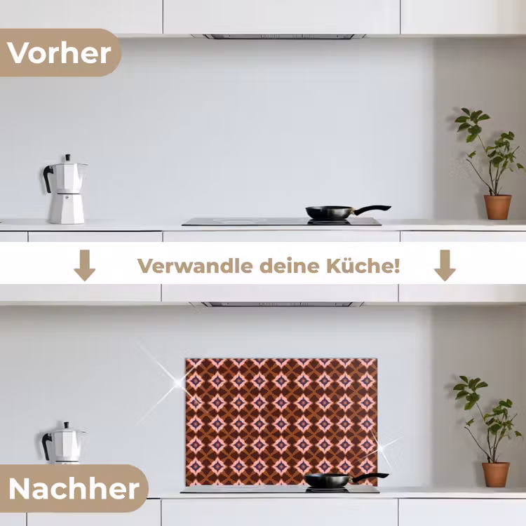 Spritzschutz Küche - Geometrisch - Verschnörkelt - Braun — 7