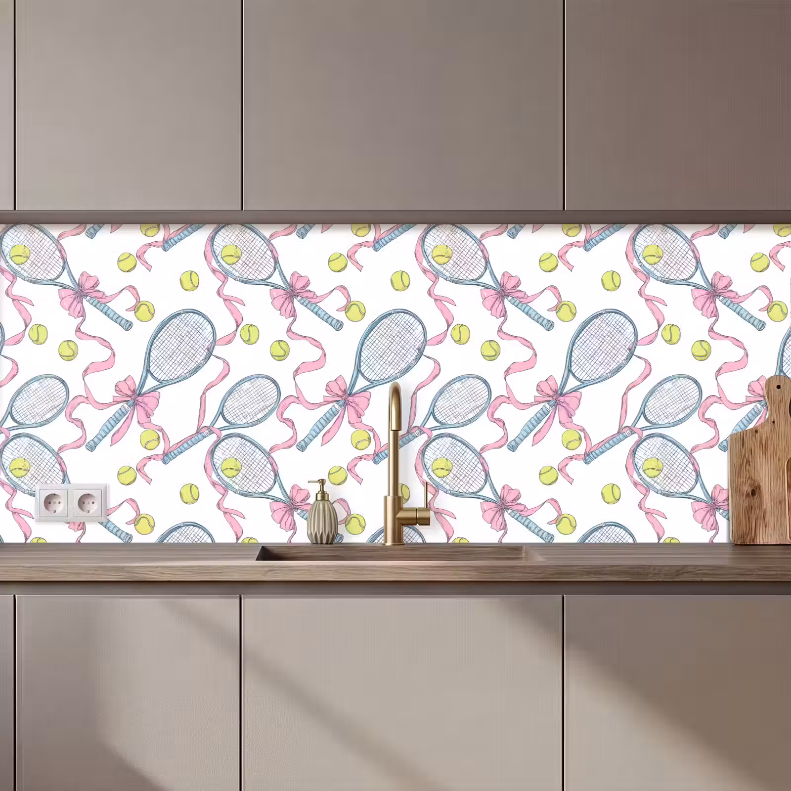 Spritzschutz Küche - Tennis - Bögen - Bunt — 1