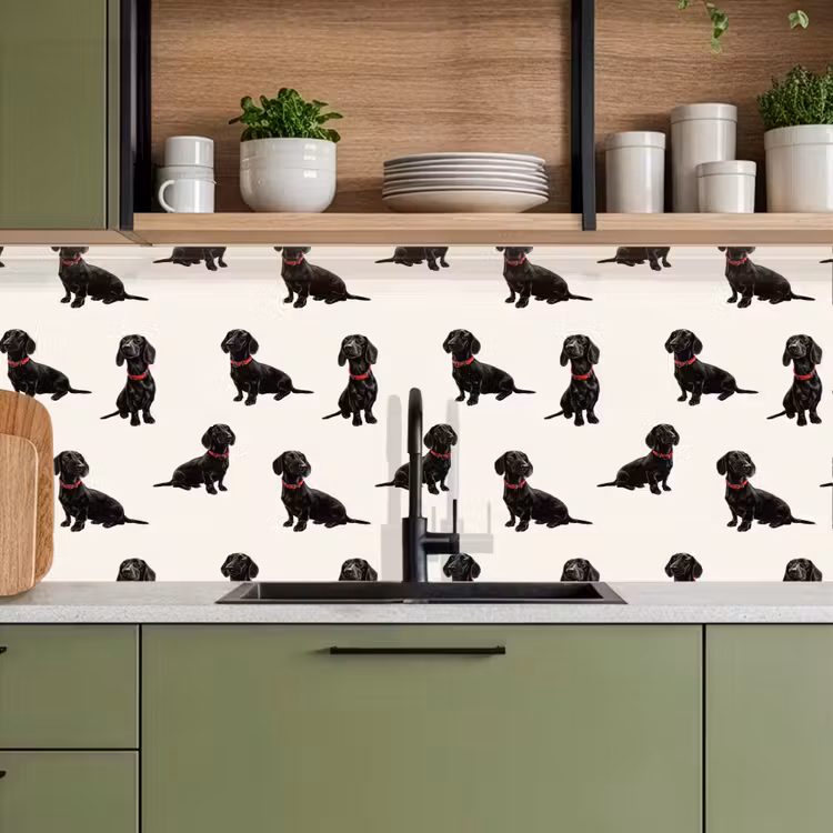 Spritzschutz Küche - Hund - Muster - Schwarz — 5