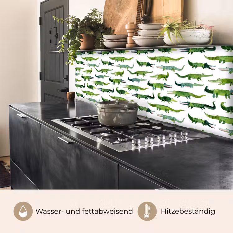 Spritzschutz Küche - Krokodil - Verspielt - Grün — 3