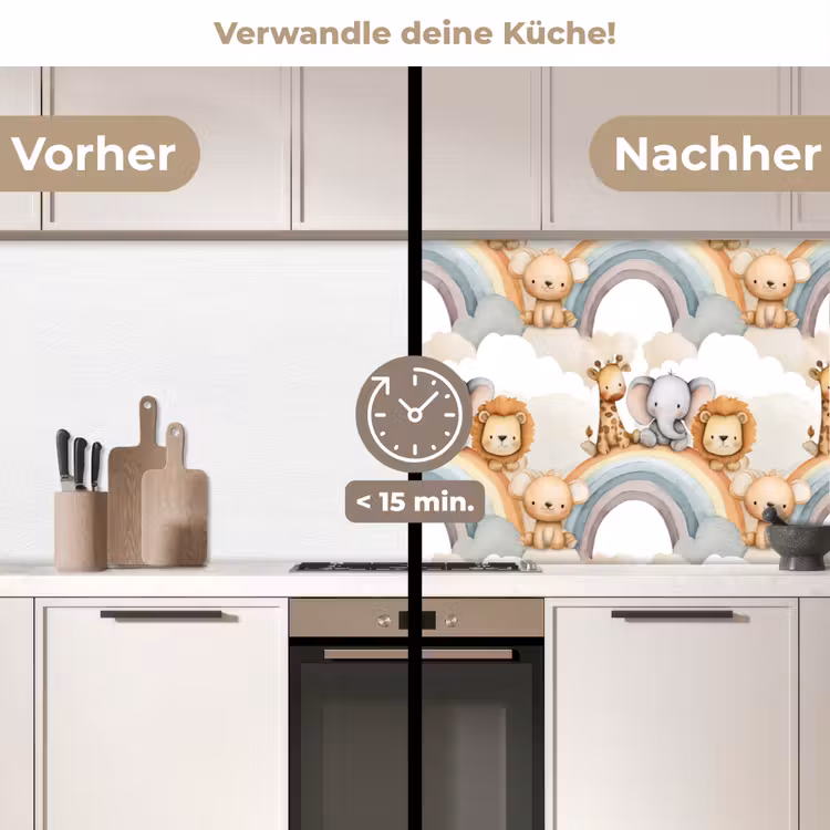 Spritzschutz Küche - Safari - Regenbogen - Farbenfroh — 2