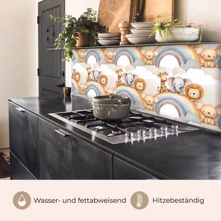 Spritzschutz Küche - Safari - Regenbogen - Farbenfroh — 3