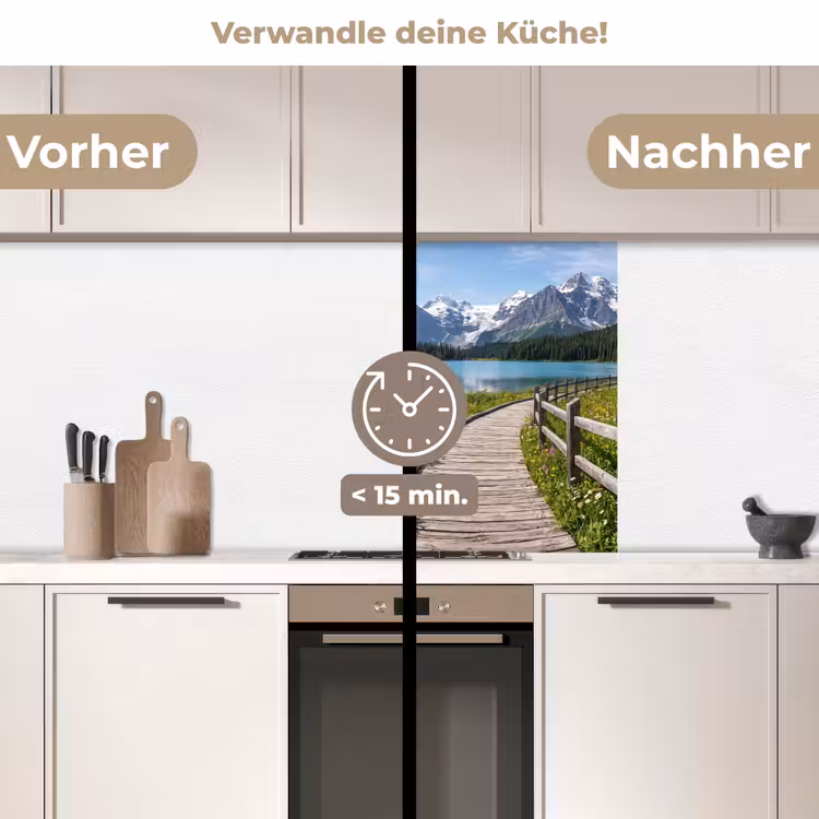 Küchen rückwand - Berge - See - Landschaft - Blau — 2