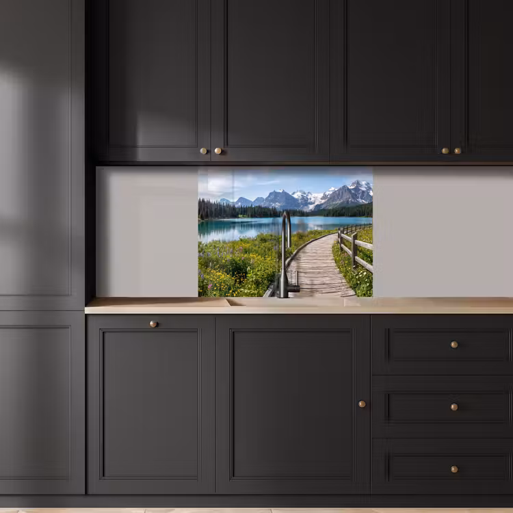 Küchen rückwand - Berge - See - Landschaft - Blau — 5