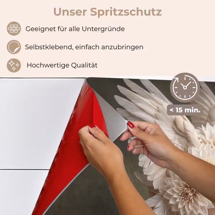 Spritzschutz Küche - Flügel - Frau - Weiß — 4