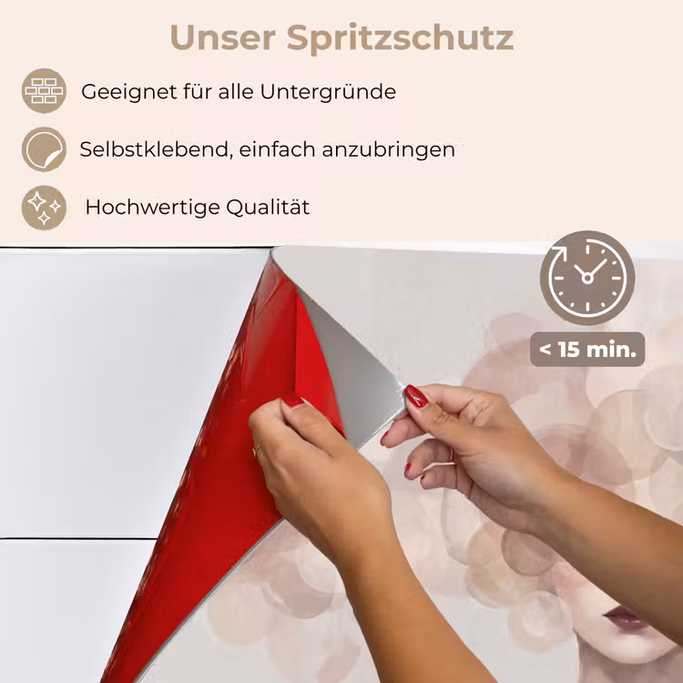 Spritzschutz Küche - Frau - Kreise - Beige — 4