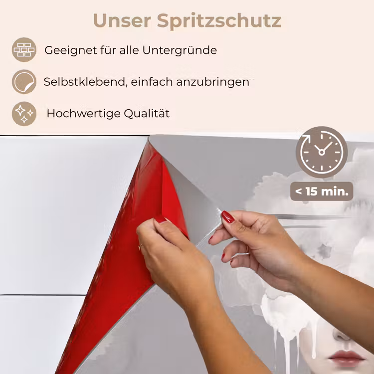 Spritzschutz Küche - Frau - Wolke - Grau — 4