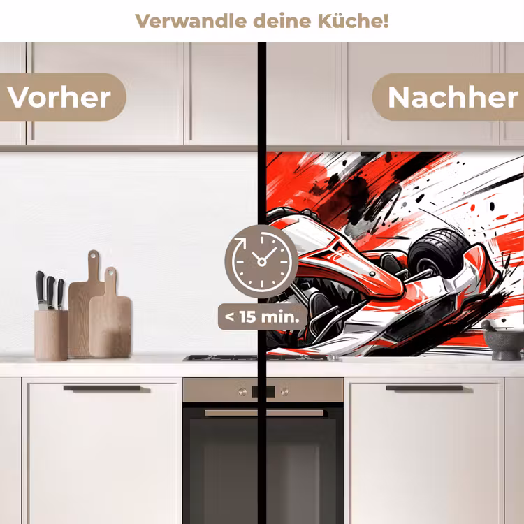 Spritzschutz Küche - Kart - Fahrer - Geschwindigkeit - Rot — 2