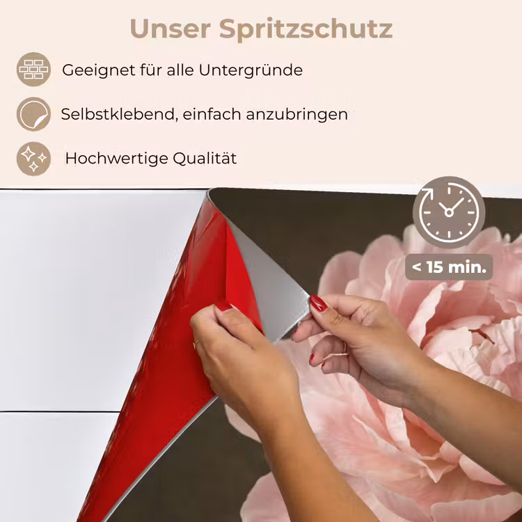 Spritzschutz Küche - Gesicht - Rose - Rosa — 4