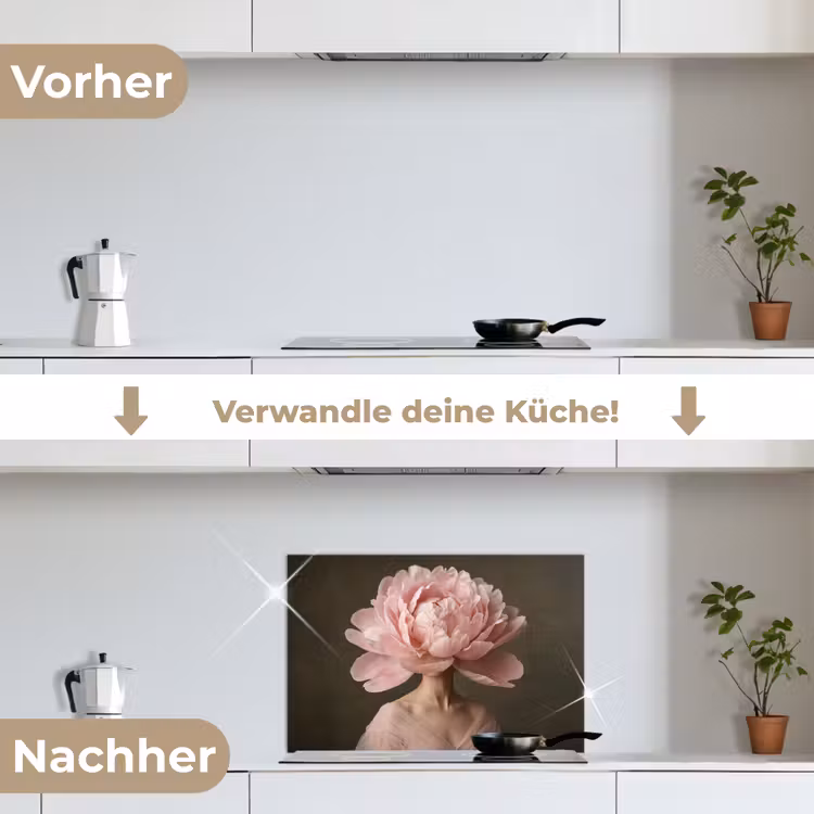 Spritzschutz Küche - Gesicht - Rose - Rosa — 7