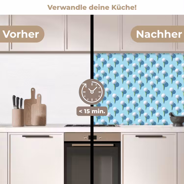 Spritzschutz Küche - Golf - Bälle - Blau — 2
