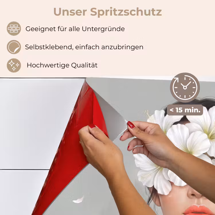 Spritzschutz Küche - Lilien - Porträt - Weiß — 4