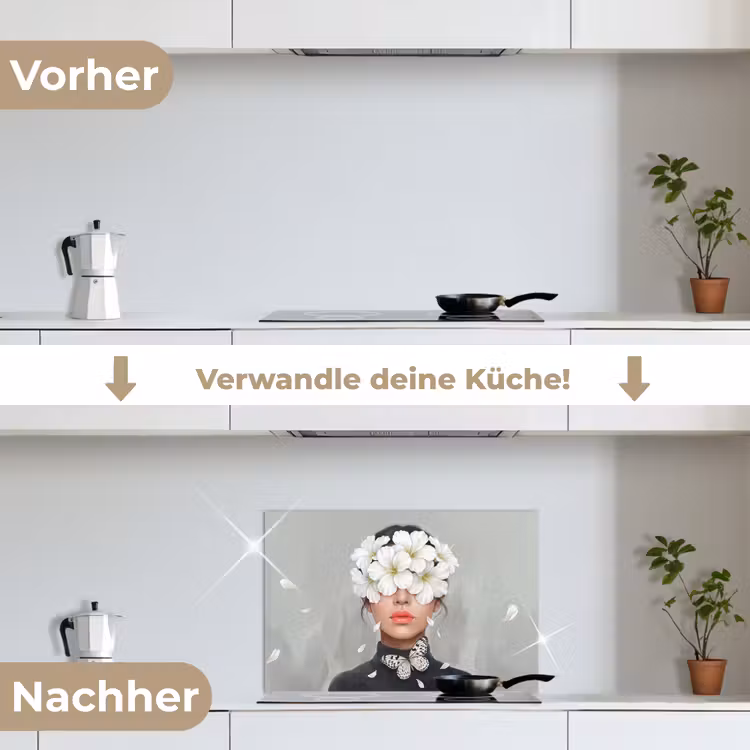 Spritzschutz Küche - Lilien - Porträt - Weiß — 7