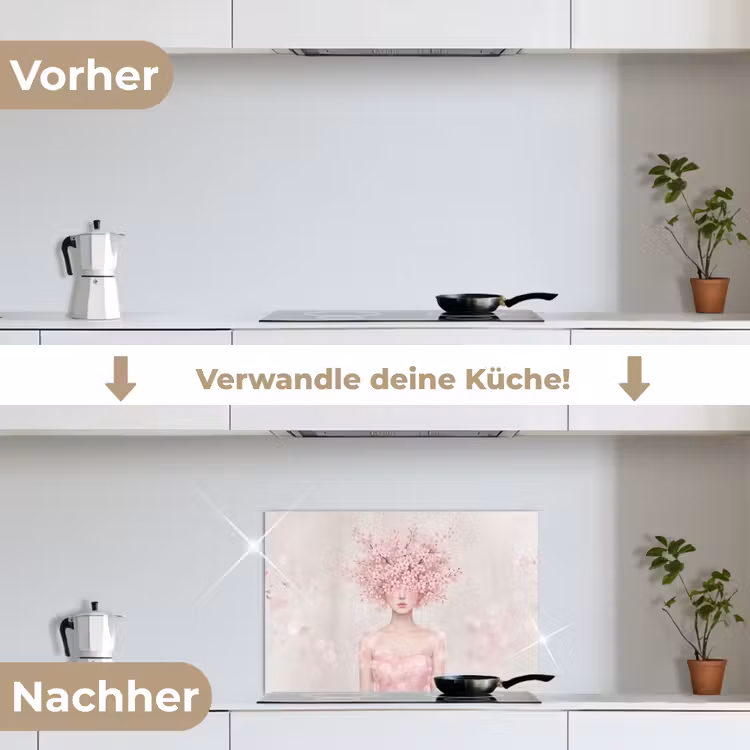 Spritzschutz Küche - Porträt - Kirschblüte - Rosa — 7