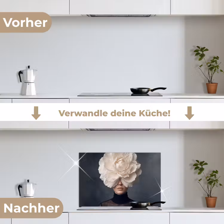 Spritzschutz Küche - Porträt - Mysteriös - Weiß — 7