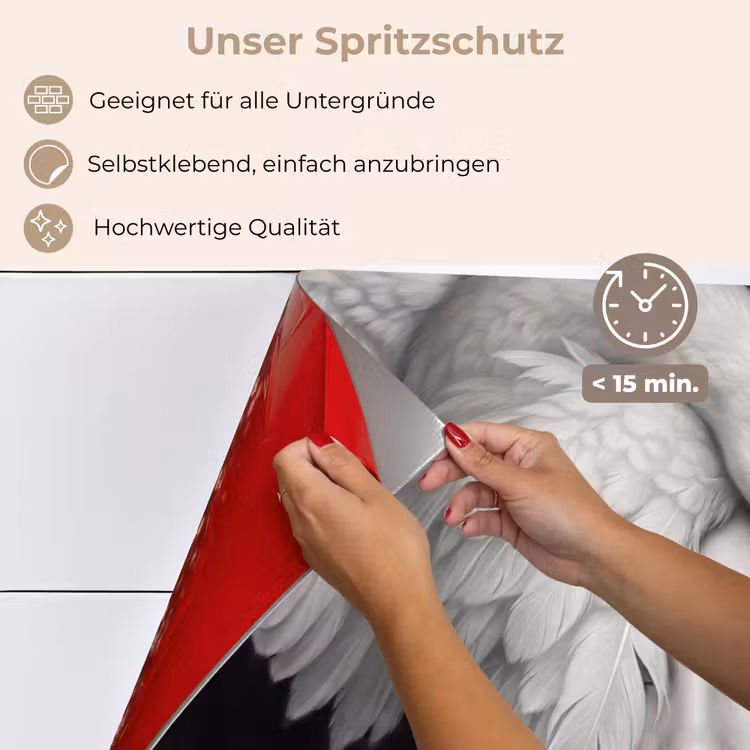 Spritzschutz Küche - Porträt - Schwan - Schwarz und weiß — 4
