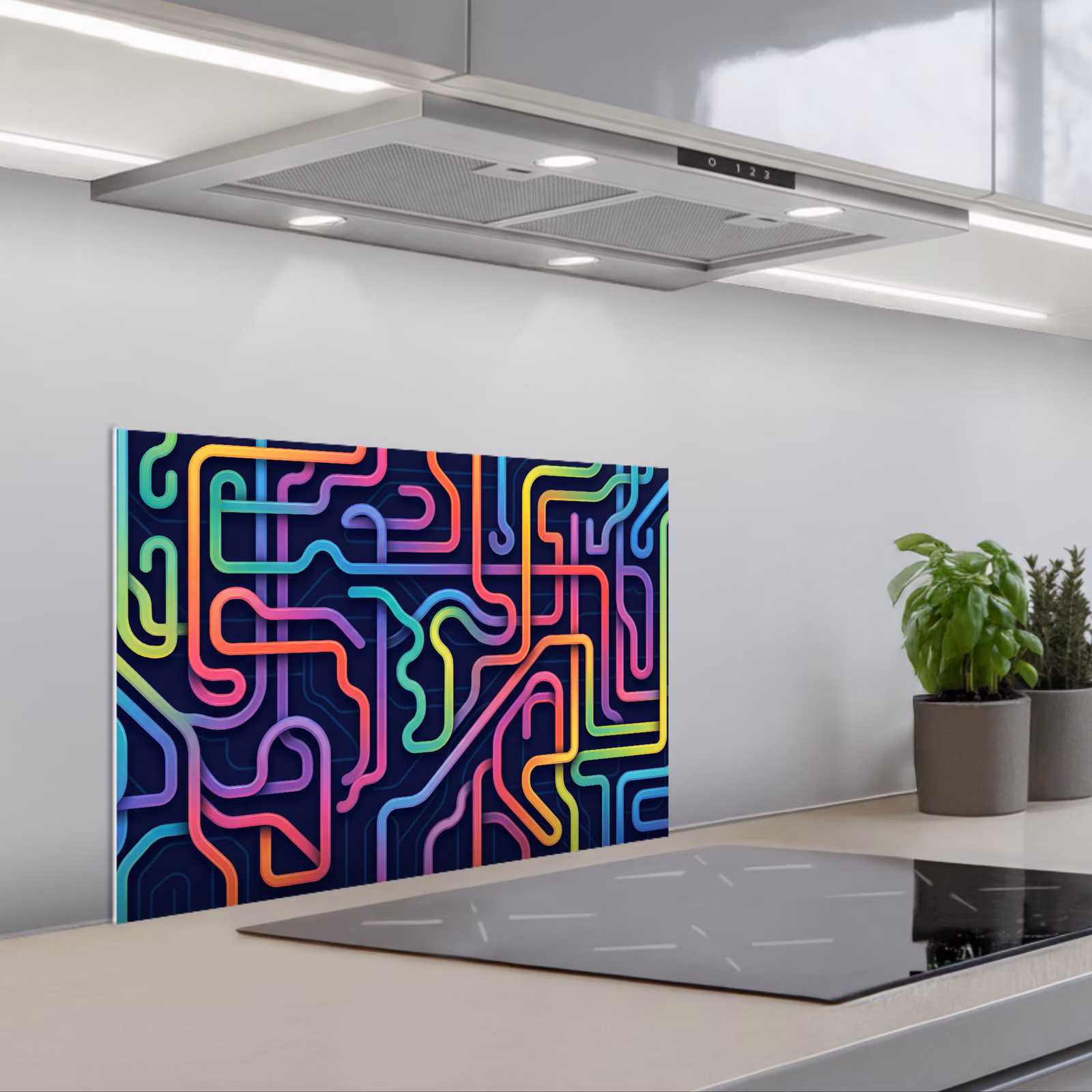 Spritzschutz Küche - Retro - Abstrakt - Neon — 1