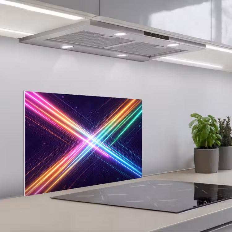 Spritzschutz Küche - Kreuze - Verleumdung - Neon — 1
