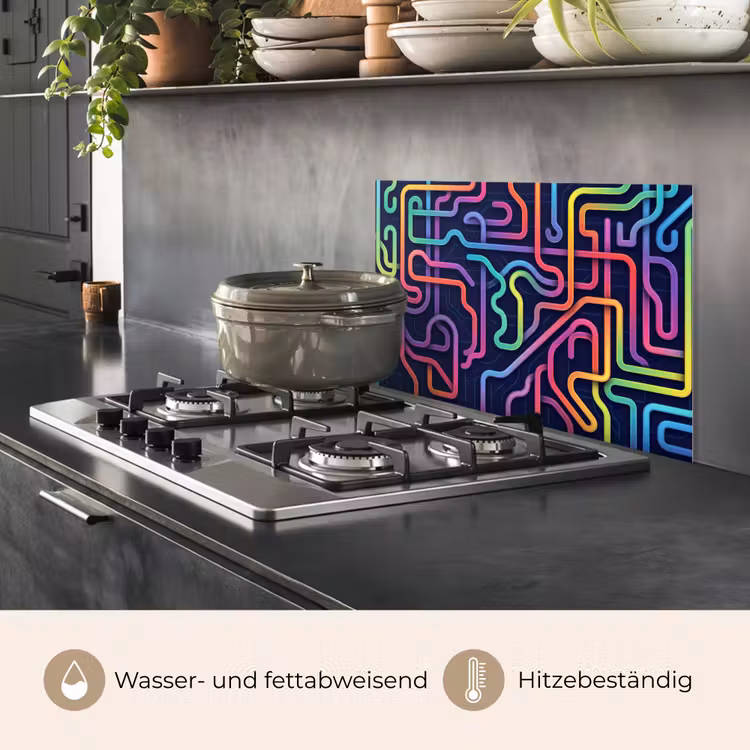 Spritzschutz Küche - Retro - Abstrakt - Neon — 2