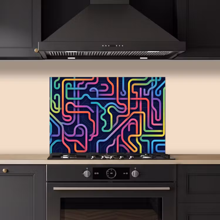 Spritzschutz Küche - Retro - Abstrakt - Neon — 5