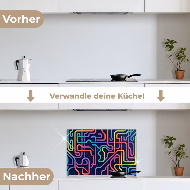 Spritzschutz Küche - Retro - Abstrakt - Neon — 7