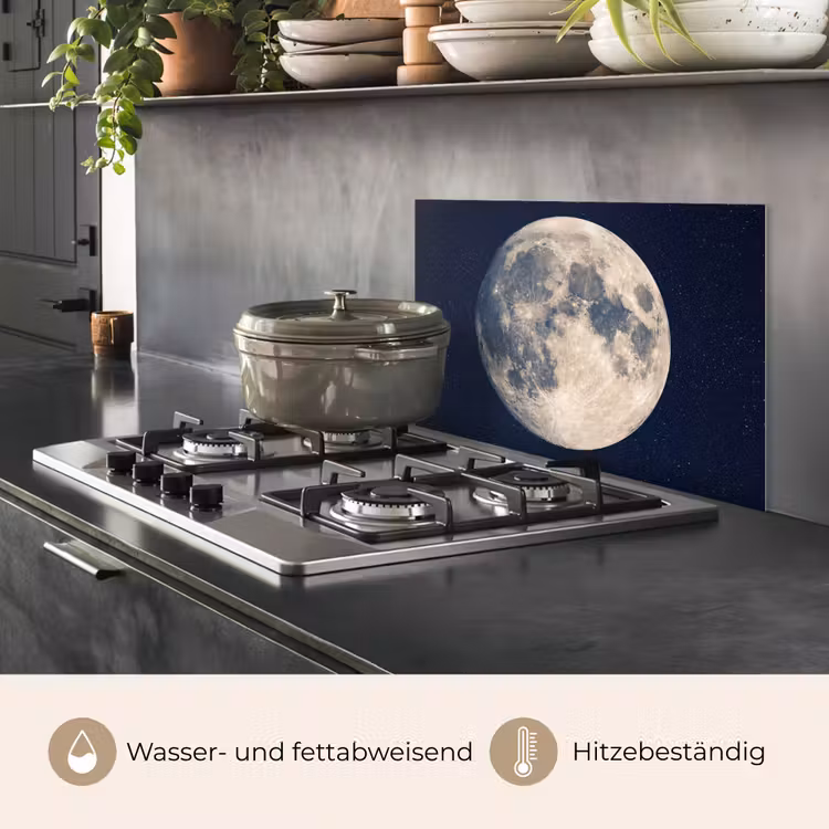 Spritzschutz Küche - Weltraum - Mond - Kosmos — 2