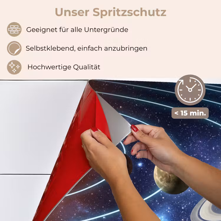 Spritzschutz Küche - Weltraum - Sonnensystem - Blau — 4