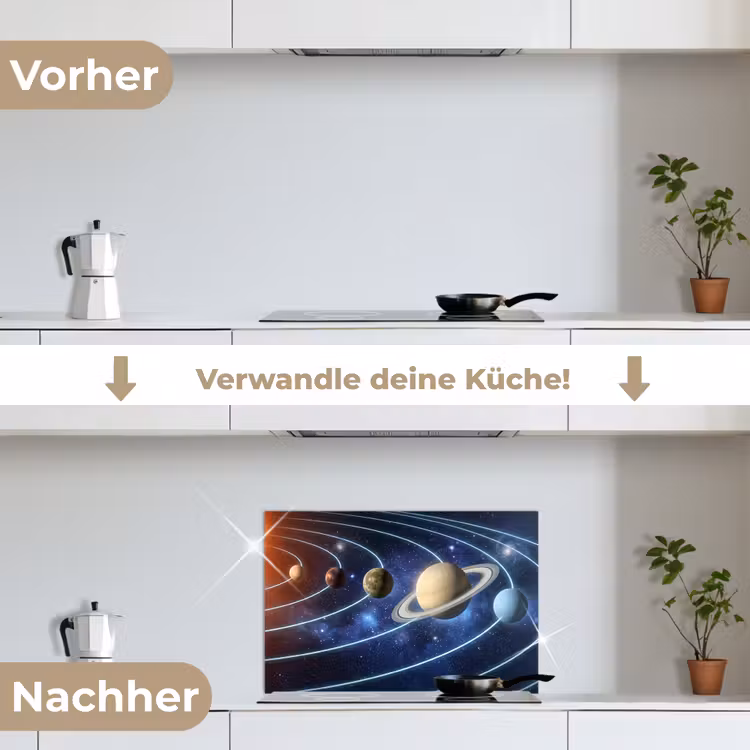 Spritzschutz Küche - Weltraum - Sonnensystem - Blau — 7