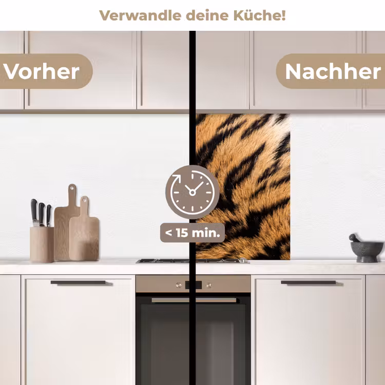 Küchen rückwand - Realistisch - Tigerfell - Schwarz — 2