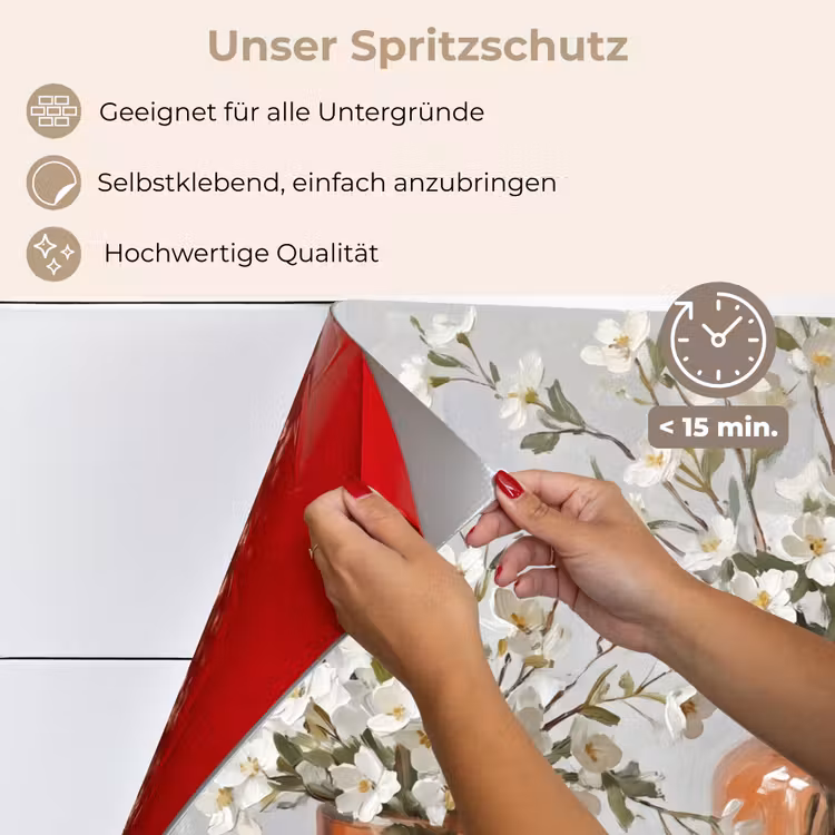 Spritzschutz Küche - Vasen - Blumen - Orange — 4