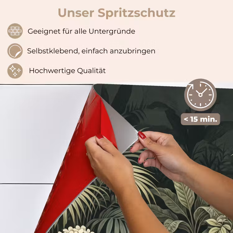 Spritzschutz Küche - Dschungel - Blätter - Botanisch - Grün — 4