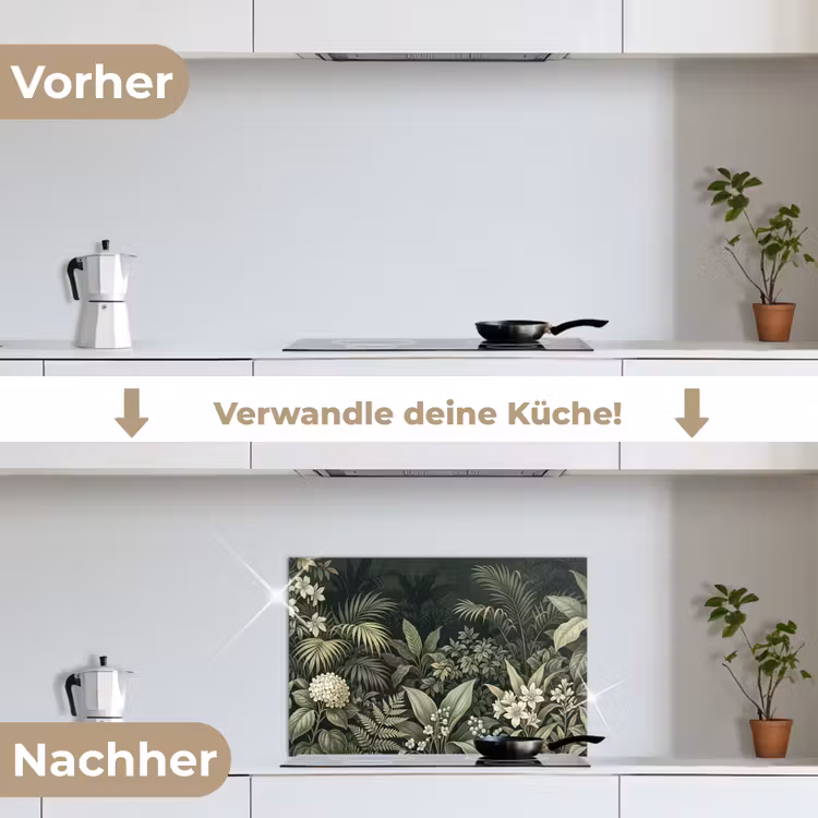 Spritzschutz Küche - Dschungel - Blätter - Botanisch - Grün — 7