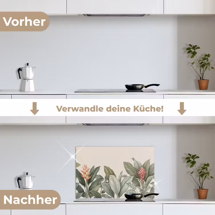 Spritzschutz Küche - Tropisch - Pflanzen - Modern - Grün — 7