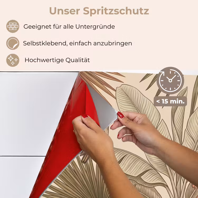 Spritzschutz Küche - Tropisch - Vögel - Beige — 4