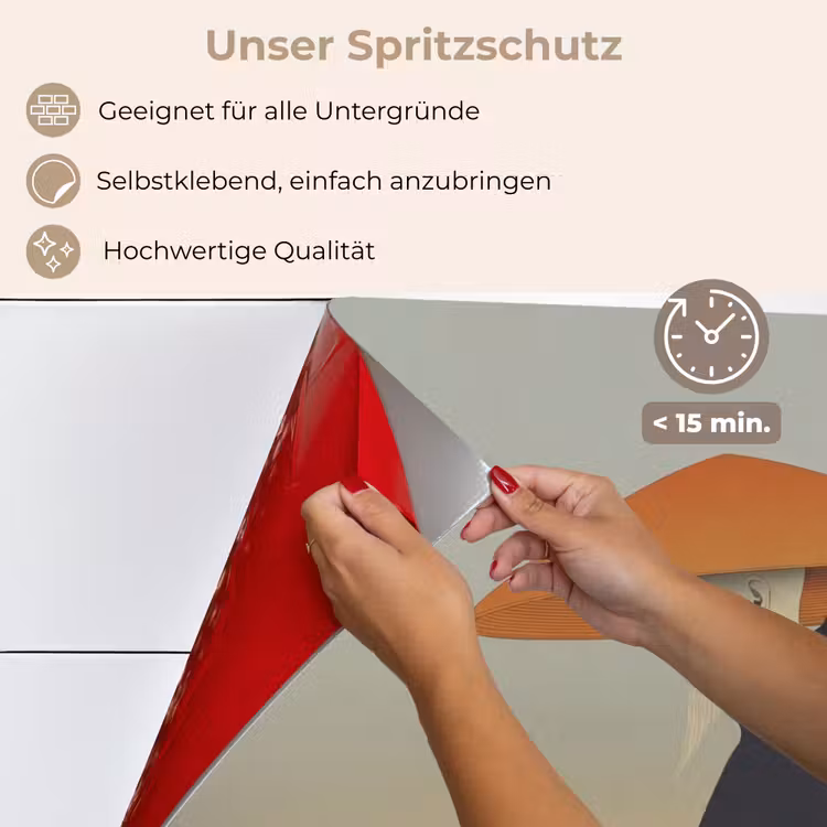 Spritzschutz Küche - Minimalistisch - Scherenschnitt - Orange — 4